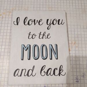 I Love You To The Moon and Back Small Hanging Wall Decor Sign Baby Nursery